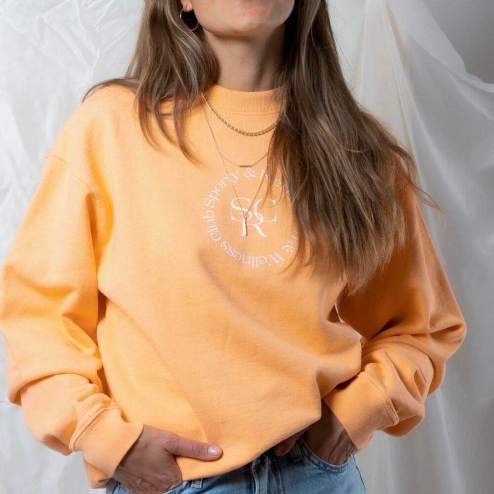 Sporty & Rich SRHWC Apricot Sweatshirt – S/M (RUNS LARGE)